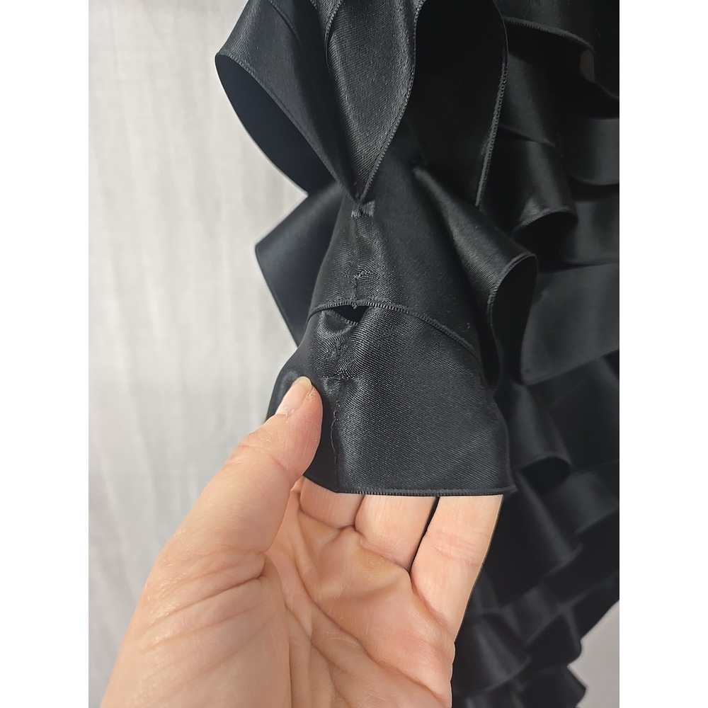 Helmet Lang Black Ribbon Dress Vintage Italy Honeycomb Exposed Seams Midi - Picture 6 of 14